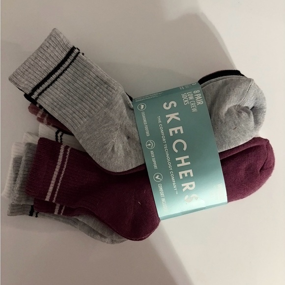 NWT Skechers WOMENS 8 Pair Low Crew Socks Size 6-9.5 Arch Support - Picture 4 of 7